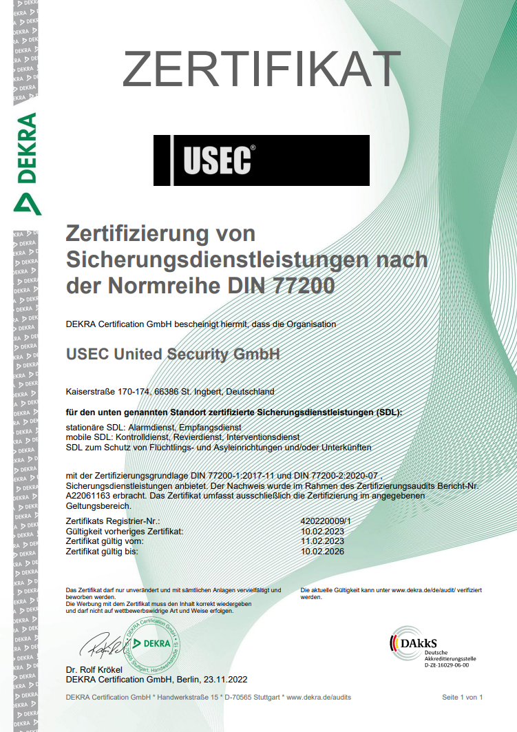 Zertifikat DIN 77200